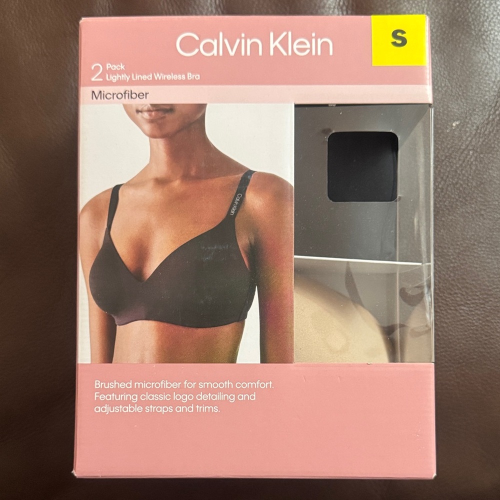 Calvin Klein Black and Beige Wireless Bra Set